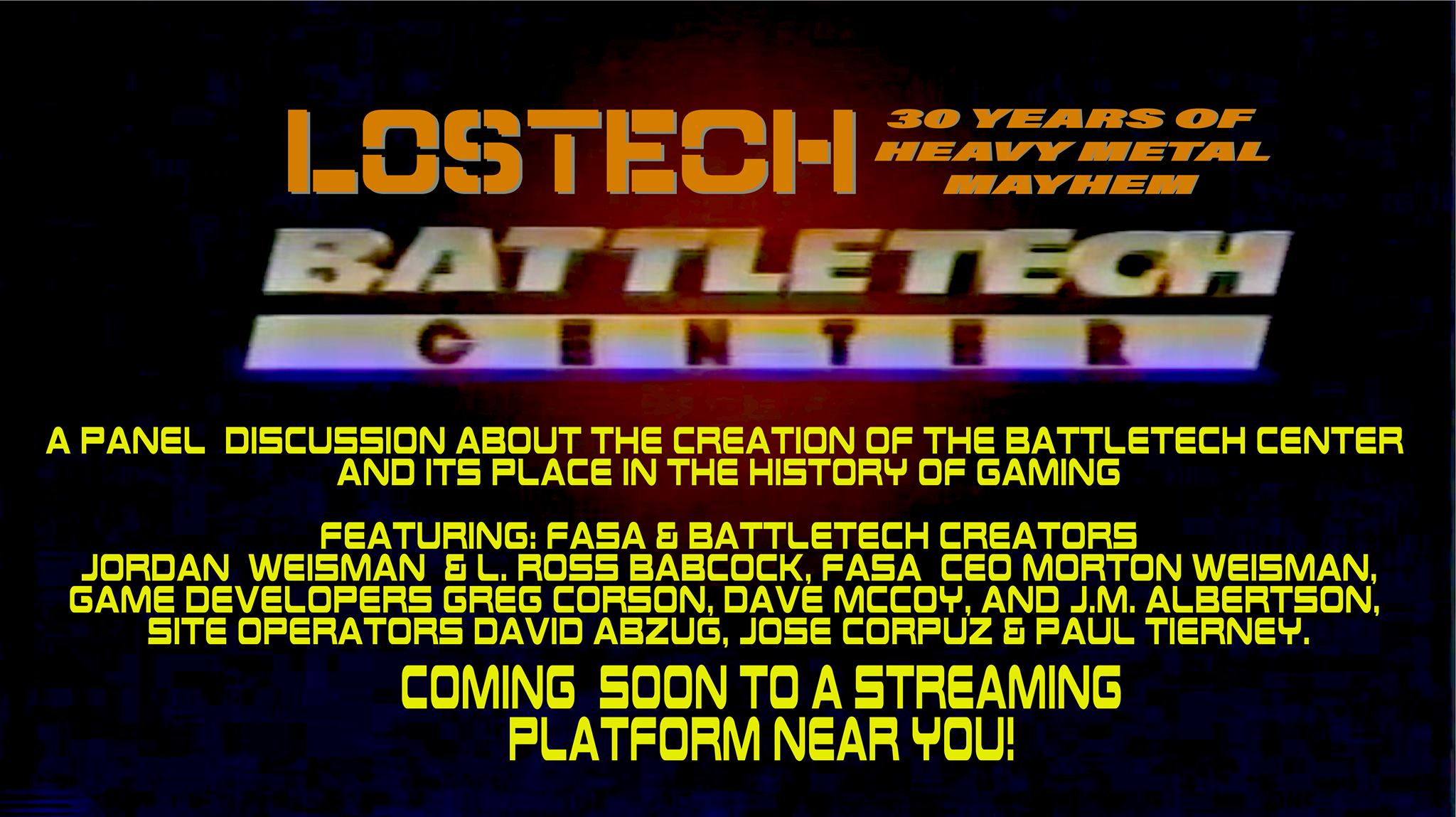 Lostech: The History of The BattleTech Center and Virtual World. Coming Soon!